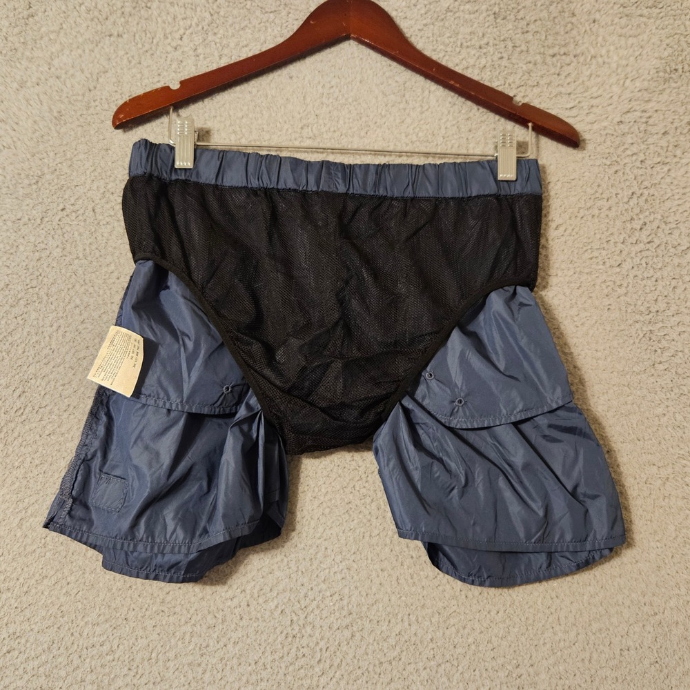 Acne Studios Perry Nylon Face Patch Swim Shorts Navy Blue Mens Size Medium - Picture 4 of 10